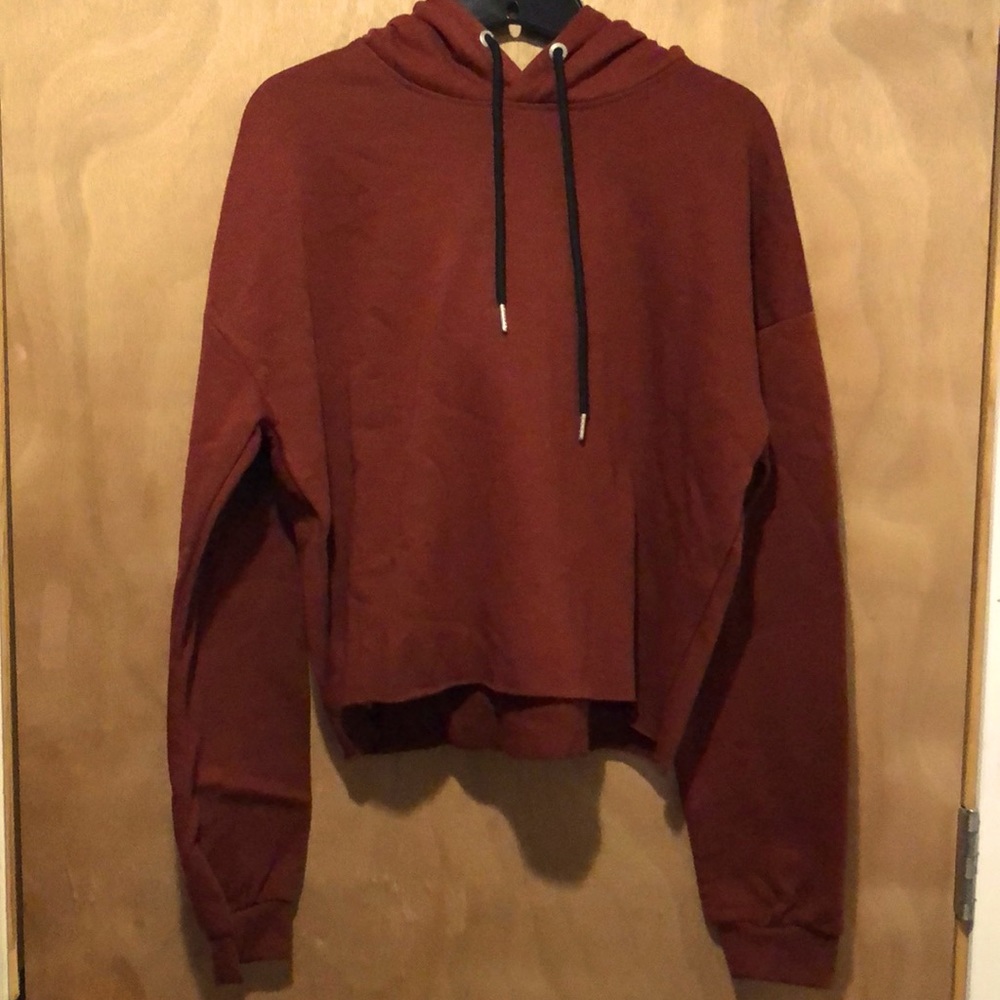 Maroon cropped hoodie
